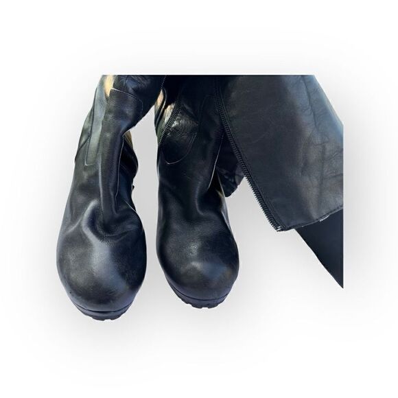 Metoo Decoda1 leather heeled black boots women’s size 8m - Picture 4 of 9